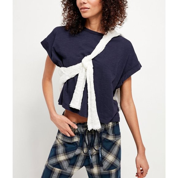 Free People Tops - NWT Free People You Rock Tee / Navy